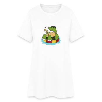 Tortues tortues d'été reptiles - Robe T-shirt Femme - blanc - Devant