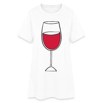 verre à vin - Robe T-shirt Femme - blanc - Devant