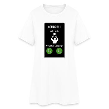 Korbball ruft an - Frauen T-Shirt-Kleid - Weiß - Vorne