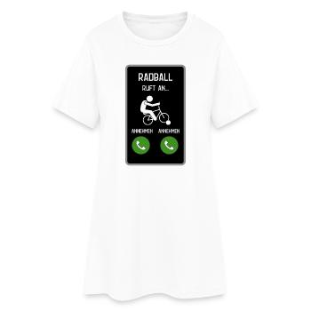 Radball ruft an - Frauen T-Shirt-Kleid - Weiß - Vorne