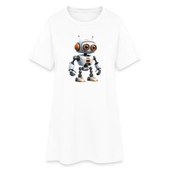 Petit robot explorateur - Robe T-shirt Femme - blanc - Devant