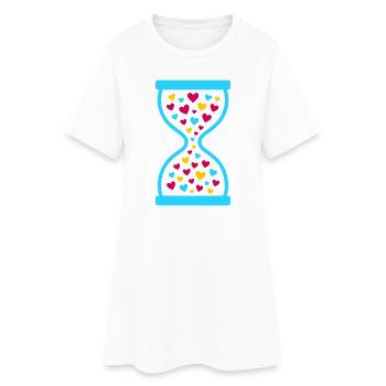 L’amour ne s’arrête jamais - Sablier de l’amour intemporel - Robe T-shirt Femme - blanc - Devant