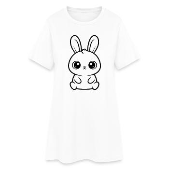 Kawaii Hase Große Augen Süß Vektor - Frauen T-Shirt-Kleid - Weiß - Vorne