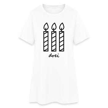 Birthday Three Candles - Women’s T-Shirt Dress - white - Front