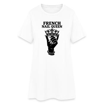 French Nail Queen Cosmetic Manicure - Women’s T-Shirt Dress - white - Front
