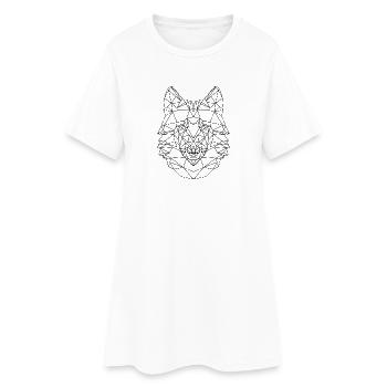 Polygon Wolf animal wilderness Geometisch Wolf's - Women’s T-Shirt Dress - white - Front
