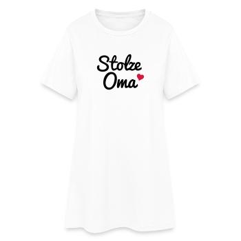 Stolze Oma - Frauen T-Shirt-Kleid - Weiß - Vorne