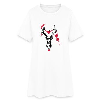 Wiesn Hirsch / / Junggesellenabschied - Frauen T-Shirt-Kleid - Weiß - Vorne