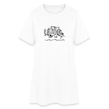 Voiliers - village de pêcheurs - Robe T-shirt Femme - blanc - Devant