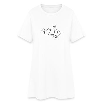 Bullterrier mit Herz - Frauen T-Shirt-Kleid - Weiß - Vorne
