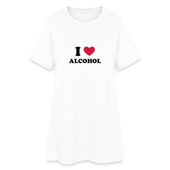 I Love Alcohol - Women’s T-Shirt Dress - white - Front