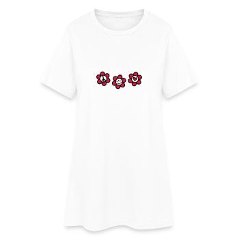 Peace Love Happy Frieden Sommer Festival - Frauen T-Shirt-Kleid - Weiß - Vorne