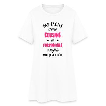 Onkel / Tante / Vetter / Cousin / Kusine - Frauen T-Shirt-Kleid - Weiß - Vorne