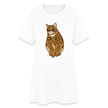 Landrace cat - Women’s T-Shirt Dress - white - Front