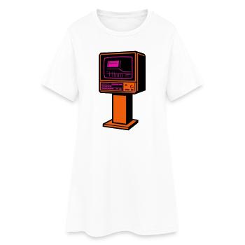 Rétro Future TV - Robe T-shirt Femme - blanc - Devant