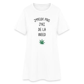 J'peux pas, j'ai de la weed  ! - Robe T-shirt Femme - blanc - Devant