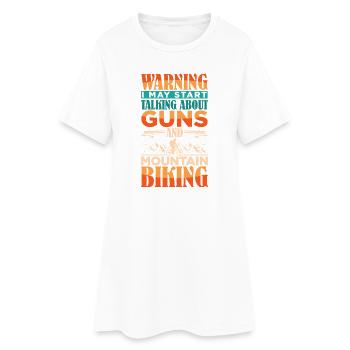 Vélo de montagne Pistolet à vélo de montagne - Robe T-shirt Femme - blanc - Devant