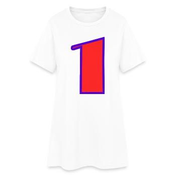 1. 1 Jahr. 1. JUBILÄUM. 1-JÄHRIGES JUBILÄUM - Frauen T-Shirt-Kleid - Weiß - Vorne