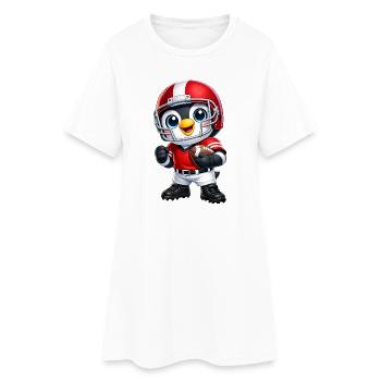 Süßer Pinguin Footballspieler American Football  - Frauen T-Shirt-Kleid - Weiß - Vorne