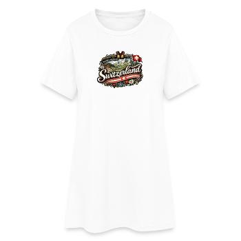 Suisse Vintage Alpes Charme - Robe T-shirt Femme - blanc - Devant