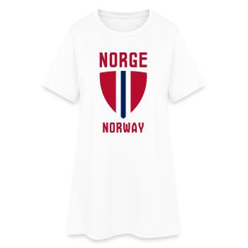 Norge – Norwegen - Frauen T-Shirt-Kleid - Weiß - Vorne