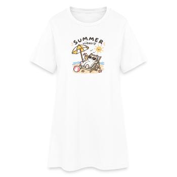 Ambiances de plage de chats d’été - Robe T-shirt Femme - blanc - Devant