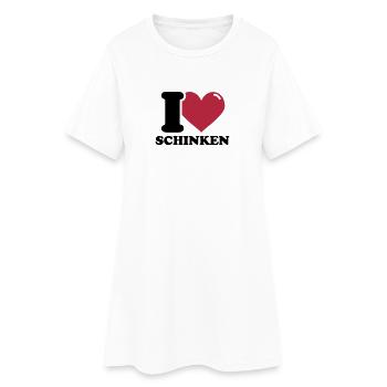 I love Schinken - Frauen T-Shirt-Kleid - Weiß - Vorne