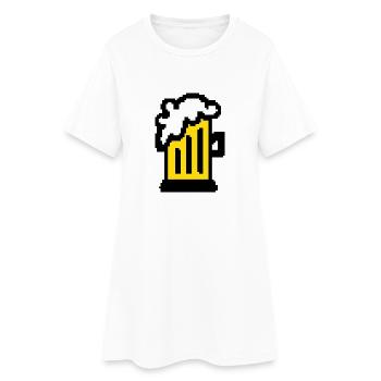 Art de pixel de bière - Robe T-shirt Femme - blanc - Devant