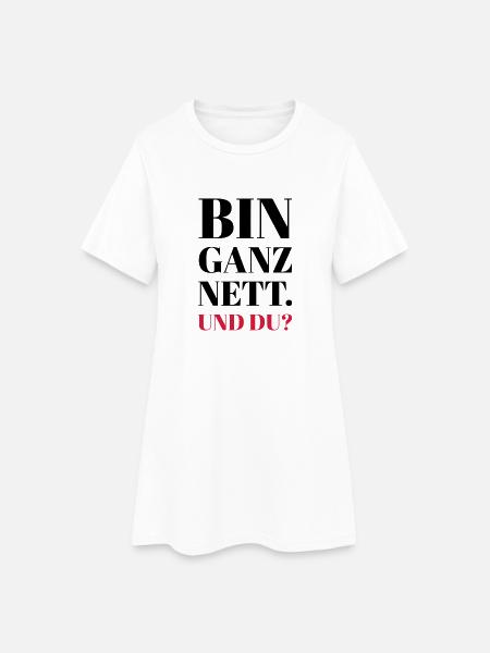 Nett - Frauen T-Shirt-Kleid - Weiß