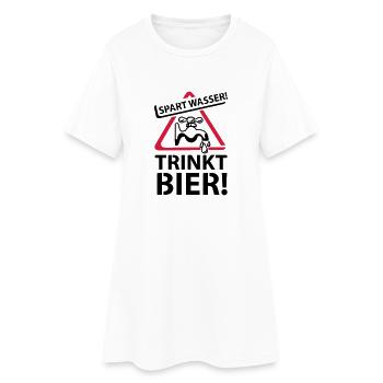 Spart Wasser Trinkt Bier - Women’s T-Shirt Dress - white - Front