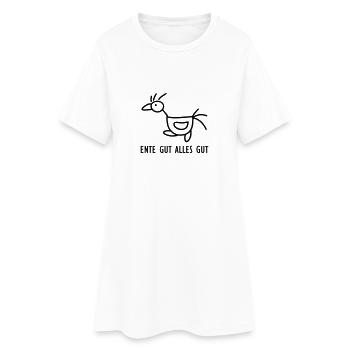 Ente gut - alles gut - Frauen T-Shirt-Kleid - Weiß - Vorne
