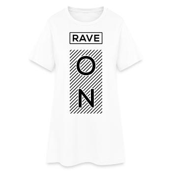 Rave On - Frauen T-Shirt-Kleid - Weiß - Vorne