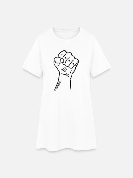 Poing / Poing levé / Révolution / Défi - Robe T-shirt Femme - blanc