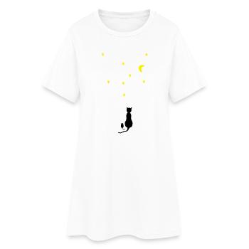 Katz und Maus - Frauen T-Shirt-Kleid - Weiß - Vorne