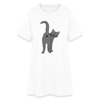 Méchant chat - Robe T-shirt Femme - blanc - Devant