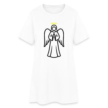 ange-ange-aile-silhouette-simple-1 - Robe T-shirt Femme - blanc - Devant