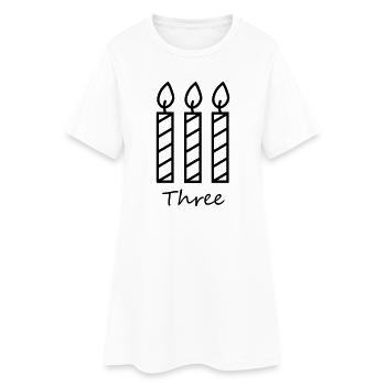 Trois bougies - Robe T-shirt Femme - blanc - Devant