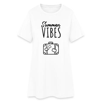 Valse de voyage Summer Vibes - Robe T-shirt Femme - blanc - Devant