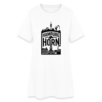Hamburg Horn - Frauen T-Shirt-Kleid - Weiß - Vorne