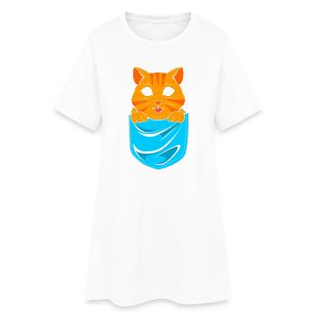 Chat tigré - Robe T-shirt Femme - blanc - Devant