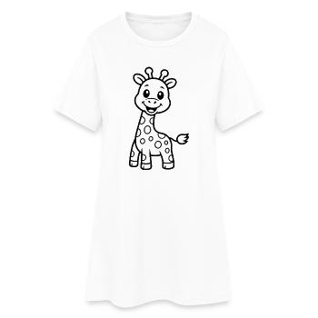 Süße Giraffe Kinder Tiermotiv - Frauen T-Shirt-Kleid - Weiß - Vorne