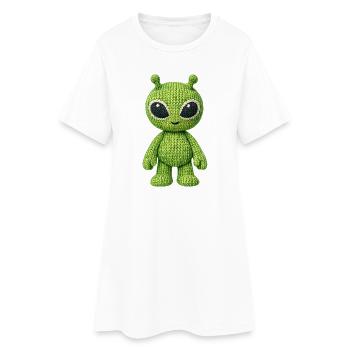 Gestrickter Alien - Frauen T-Shirt-Kleid - Weiß - Vorne