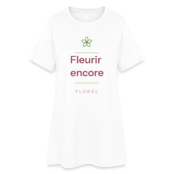Fleurir Encore Floral - Robe T-shirt Femme - blanc - Devant