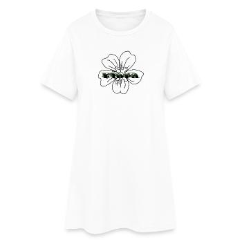 Fleur d’argent – L’argent ne pousse pas sur les arbres Design - Robe T-shirt Femme - blanc - Devant