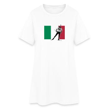 Biathlon - Langlauf -Italia - Italien - Frauen T-Shirt-Kleid - Weiß - Vorne