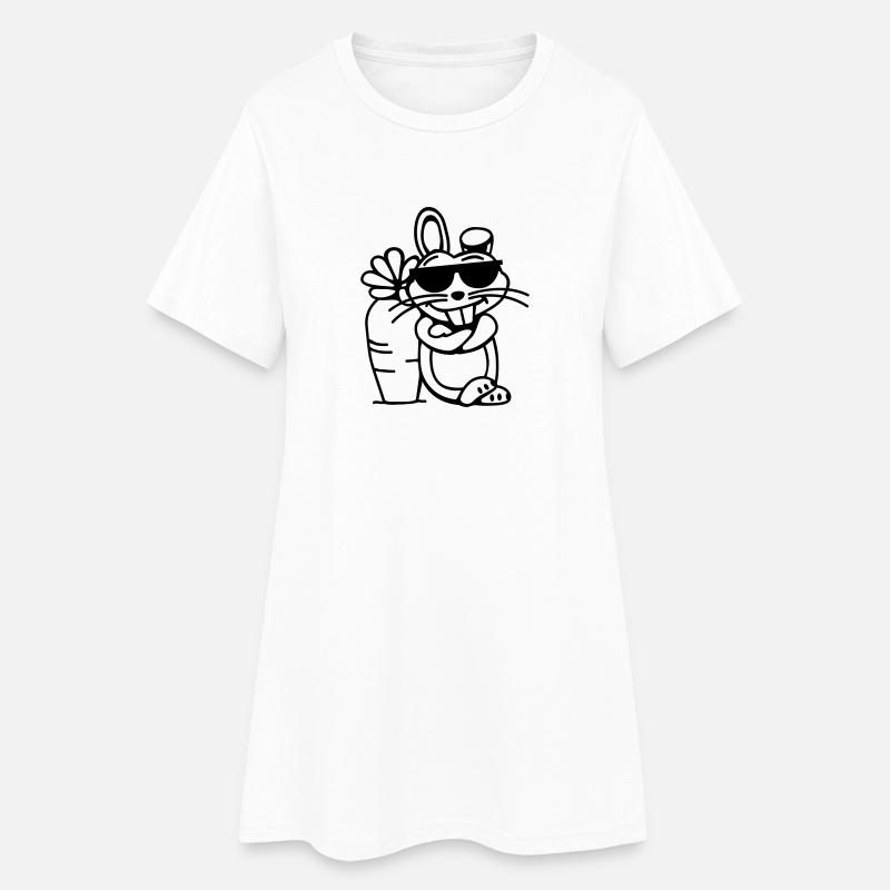 Cooler Hase (vec) - Frauen T-Shirt-Kleid - Weiß