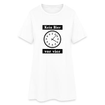 bier - Frauen T-Shirt-Kleid - Weiß - Vorne