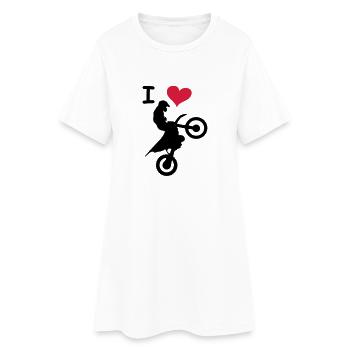 love jump - Frauen T-Shirt-Kleid - Weiß - Vorne