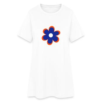 Fleurs - Robe T-shirt Femme - blanc - Devant
