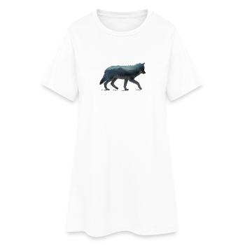 loup Aquarell - Robe T-shirt Femme - blanc - Devant